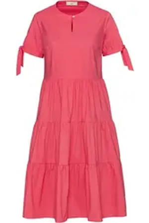 Brigitte Von Schönfels Midikleid Kleid mit Stufenvolants rot 38