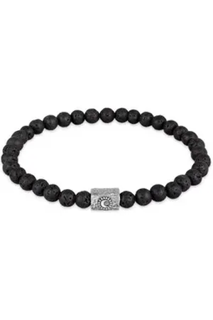 Haze & Glory Bead-Armband-Set Lava Perlen Sacred Sun Bead 925 Silber, Halbmond silberfarben 19