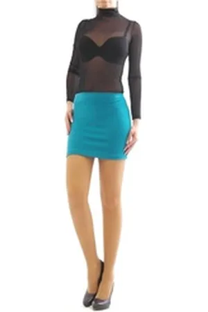 Yeset Midirock Minirock Bleistiftrock Mini Rock Stretch Business Freizeit turkis L-X figurbetont L-XL