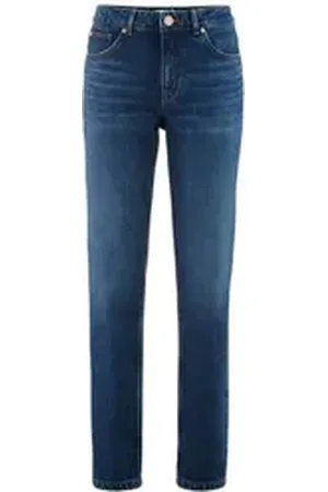hessnatur 5-Pocket-Jeans HANNA High Rise Mom aus reinem Bio-Denim (1-tlg) blau 27/32