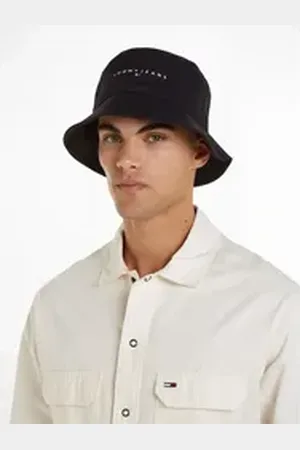 Tommy Hilfiger Fischerhut TJM LINEAR LOGO BUCKET HAT mit gesticktem Logoschriftzug UNISEX Buckethat schwarz