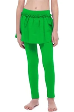 Merry Style Leggings Mädchen Lange Leggings aus Baumwolle mit Rock MS10-255 (1-tlg) elastischer Bund grün 140