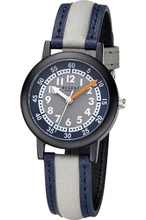 Regent Quarzuhr Kinderuhr Armbanduhr Analog, (Analoguhr), Kinderuhruhr PURarmband dunkelblau. extra groß (ca. 29,5mm) blau