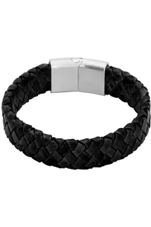 Heideman Armband Lederarmband Keno (Armband, inkl. Geschenkverpackung), Echtlederarmband, Männerarmband, Männerlederarmband schwarz 21 cm