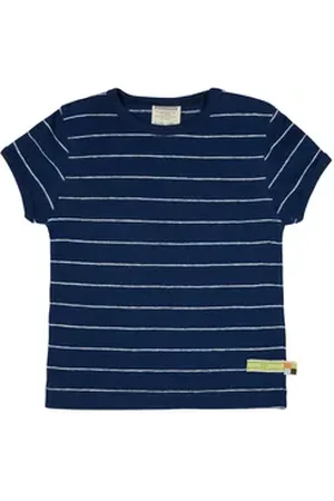 loud + proud T-Shirt mit Leinen Bio Baumwolle, GOTS blau 74/80