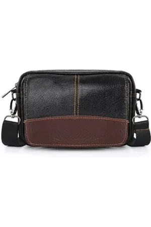 TAN.TOMI Umhängetasche Umhängetasche Herren Leder Schultertasche Mann Leder, Herren Klein Leder Umhängetasche Handtasche Geschenke für Männer schwarz