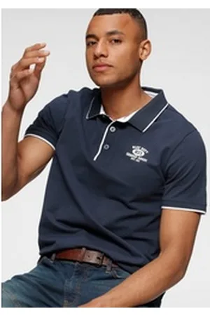 H.I.S H.I.S Poloshirt Kurzarm, schmal geschnitten, mit Polokragen, aus Piqué-Stoff blau L (52/54)