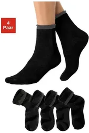 Lavana Kuschelsocken (Packung, 4-Paar) mit Innenfrottee schwarz 39-42