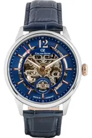 CARL VON ZEYTEN Automatikuhr Schramberg CVZ0080BLRS, Armbanduhr, mechanische Uhr, Herrenuhr, Made in Germany blau