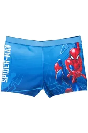 UNITED LABELS ® Badehose Marvel - Spiderman im Netz blau 122-128