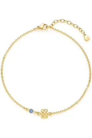 Leonardo Fußkette Damen-Fußkette Edelstahl Glasstein gelb|goldfarben