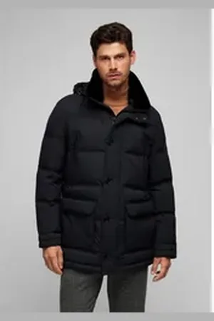 Daniel Hechter Parka High Tech REAL DOWN mit Reißverschluss und Knopfleiste schwarz 50