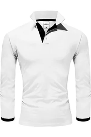 amaci Poloshirt CHARLOTTE Langarm Kontrast Poloshirt schwarz|weiß 4XL