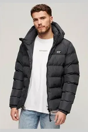 Superdry Steppjacke HOODED SPORTS PUFFER JACKET grau XL