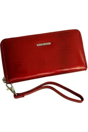 Jennifer Jones Geldbörse - Leder Damen Geldbörse Portemonnaie Geldbeutel Auswahl rot 10 cm x 2,5 cm x 19,5 cm