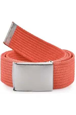 Ladeheid Stoffgürtel Herren Gürtel 130 cm x 4 cm P10 orange|silberfarben