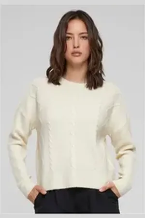 Urban classics Rundhalspullover Ladies Cabel Knit Sweater braun M
