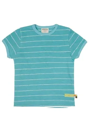 loud + proud T-Shirt mit Leinen Bio Baumwolle, GOTS blau 86/92