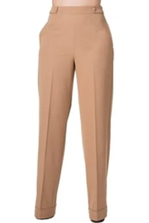Banned Retro Marlene-Hose Party On Sand Vintage Trousers 40er Jahre Stil beige XL