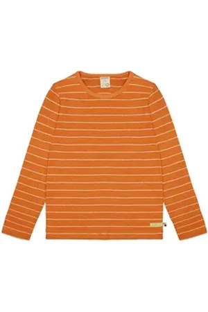 loud + proud Langarmshirt mit Leinen Bio Baumwolle, GOTS orange|rot 146/152
