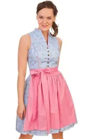 Alpenfee Dirndl Retro Dirndl 2tlg. - SOPHIA - hellblau blau 34