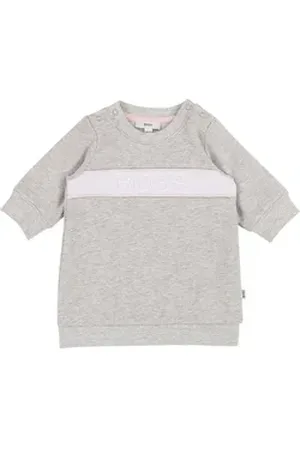 HUGO BOSS A-Linien-Kleid Baby Kleid grau mit Logo 18 Monate ( 80-86 )