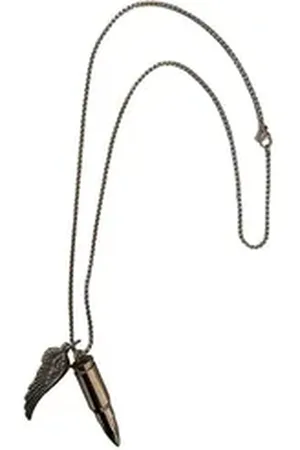 Aaron Bane Edelstahlkette Halskette Kette mit Patronen Kugel Engelsflügel Anhänger aus Edelstahl (1-tlg), Elegant