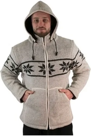 Kunst und Magie Kapuzenstrickjacke Snowboard Nordisch Strick/Wolljacke+Fleecefutter&abnehmbare Kapuze XL