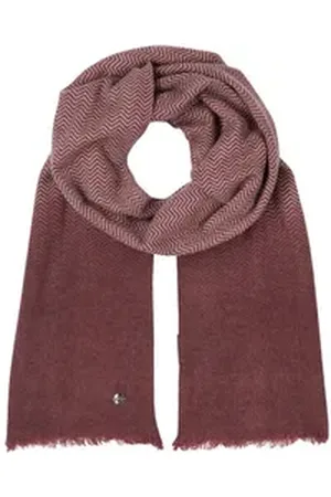 Pierre Cardin Strickschal leichter Webschal Zickzack und uni dunkelrot, (1-St), leicht rot