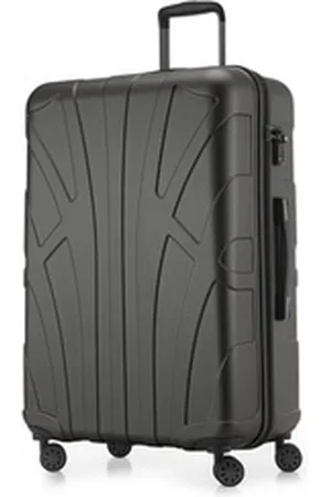 SUITLINE Trolley S1, 4 Rollen, Großer Reisekoffer XL Koffer mit Erweiterung, Rollkoffer TSA 110 L grau