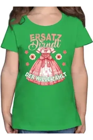 Shirtracer T-Shirt Ersatz Dirndl - Der Wille Zählt Mode für Oktoberfest Kinder Outfit grün 116 (5/6 Jahre)