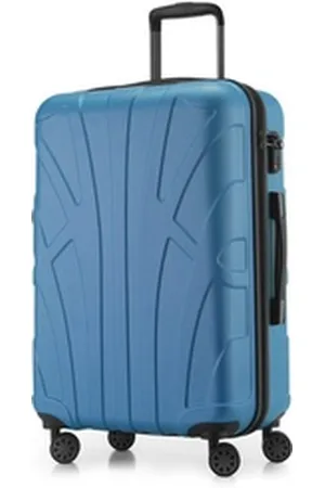 SUITLINE Koffer S1, 4 Rollen, mittelgroßer Hartschalen-Koffer Check-In Reisekoffer TSA 68 L blau
