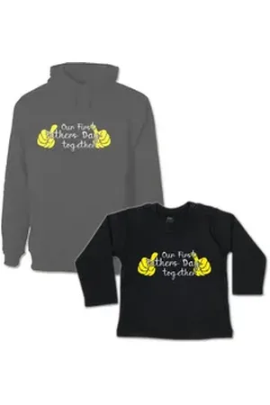 G-graphics Kapuzenpullover Our first Father ́s Day together (Familienset, Einzelteile zum selbst zusammenstellen) Erwachsenen-Hoodie & Baby Sweater schwarz 6-12 Monate