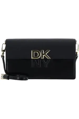DKNY Umhängetasche Clutch, aus echtem Rindsleder schwarz