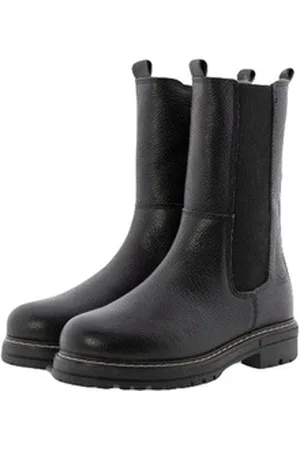 Clic! Stiefel Leder Damen Teens Boots 20418 Lammfellfutter Schwarz Schnürstiefelette 35 EU