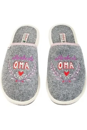 Adelheid Allerbeste Oma Filzpantoffel Pantoffel grau 34/35