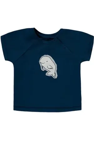 bellybutton T-Shirt T-Shirt (1-tlg) Baby T-Shirt mit Beluga-Wal Motiv – Marineblau blau 80