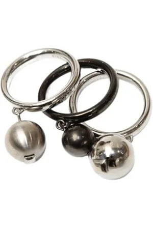 DKNY Fingerring Damen, aus Edelstahl, Silber/Grau/Schwarz, Kunstperlen, Gr. 50 (15,9mm) silberfarben