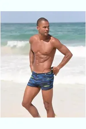 KangaROOS Boxer-Badehose mit Streifendesign blau 4