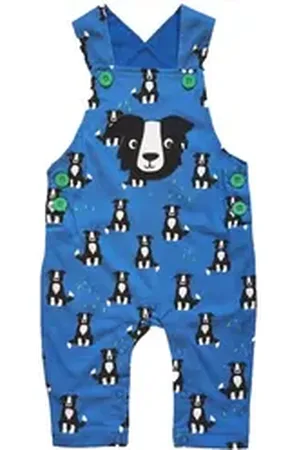 Toby Tiger Latzhose Latzhose mit Hunde Print blau 104