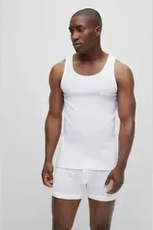 HUGO BOSS Tanktop Tank Top Original mit Logo-Schriftzug weiß L
