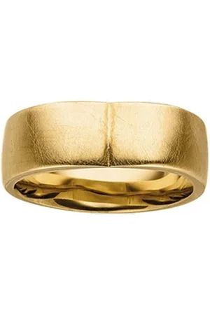 M&M Fingerring Ring Damen silber / gold breit (7 mm) matt (1-tlg), "Pure Volume", deutsche Qualität, inkl. edles Schmucketui goldfarben 54