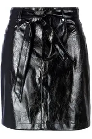 HUGO BOSS ORANGE Lederimitatrock C_Vemas aus Lederimitat schwarz 34