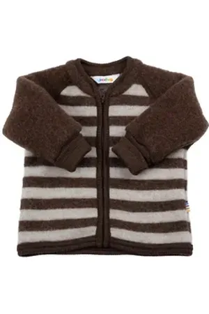 Joha Strickjacke aus Wollfleece Merinowolle braun 68/74