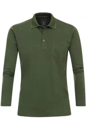 Redmond Langarm-Poloshirt grün 4XL