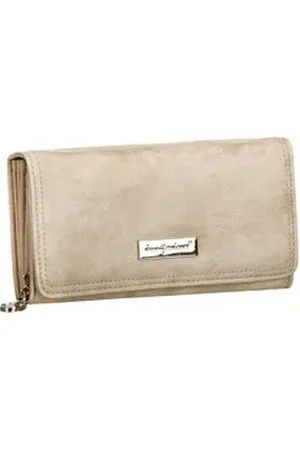 Jennifer Jones Geldbörse, Damen Geldbörse faltbar 4 Geldscheinfächer Portemonnaie Geldbeutel beige