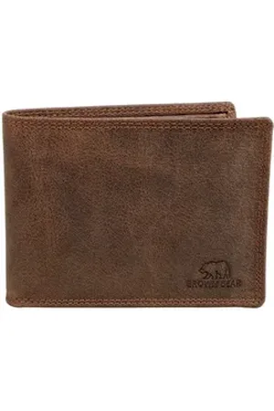 brown bear Geldbörse Modell 8005 D klassisches Herren Portemonnaie aus Echtleder, mit 9 Kartenfächern und RFID-Schutz Braun Vintage braun