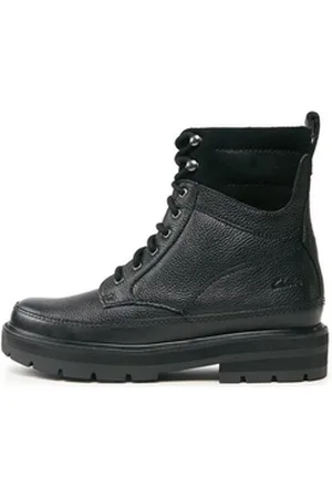 Clarks Schnürstiefeletten PragueStyle K. 261749006 Black Leather Schnürstiefel schwarz 32,5