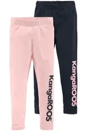 KangaROOS Leggings 2er Pack Leggings mit Schriftzug (Packung, 2-tlg) Für kleine Mädchen blau|rosa 140/146
