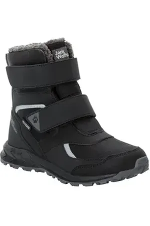 Jack Wolfskin WOODLAND WT TEXAPORE HIGH VC K Winterstiefel wasserdicht mit Klettverschluss schwarz 37 EU